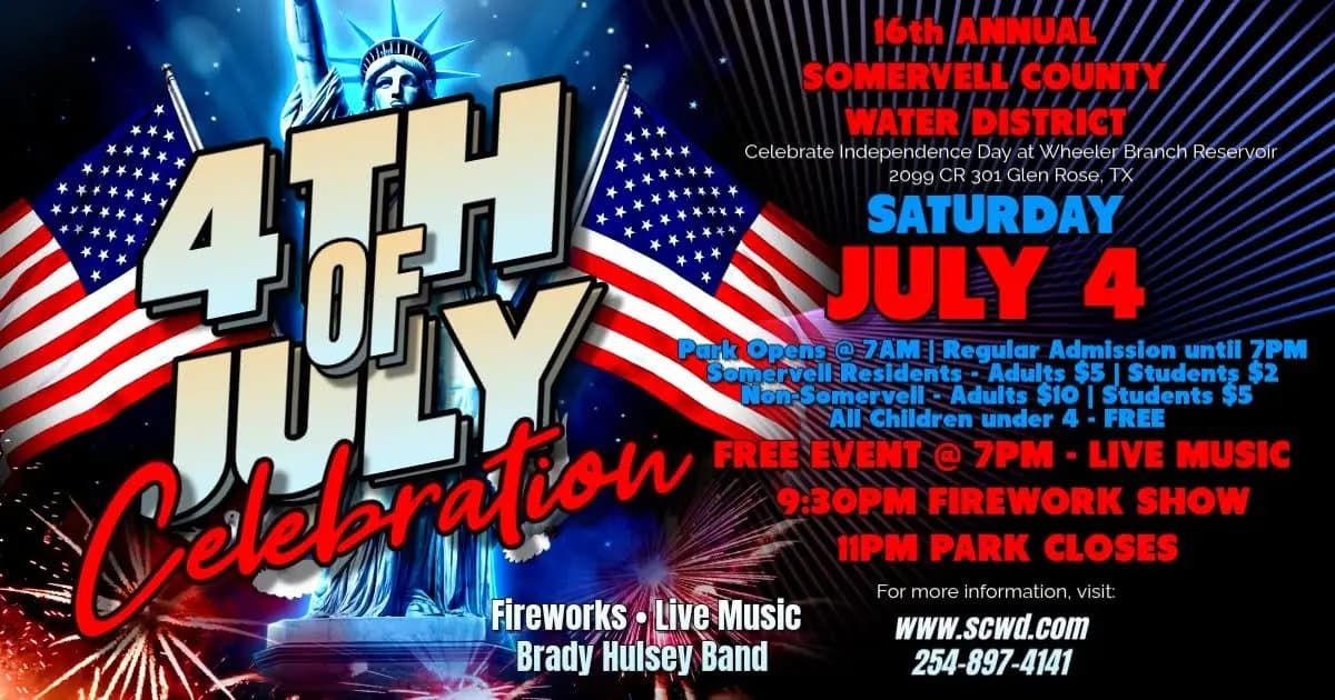 FAQ: Glen Rose Summer Events – July 4th Fireworks & Reckless Kelly Concert